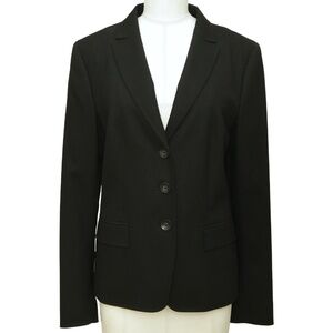 ESCADA Black Jacket Blazer Coat Long Sleeve Buttons Wool Collar Lined Sz 38
